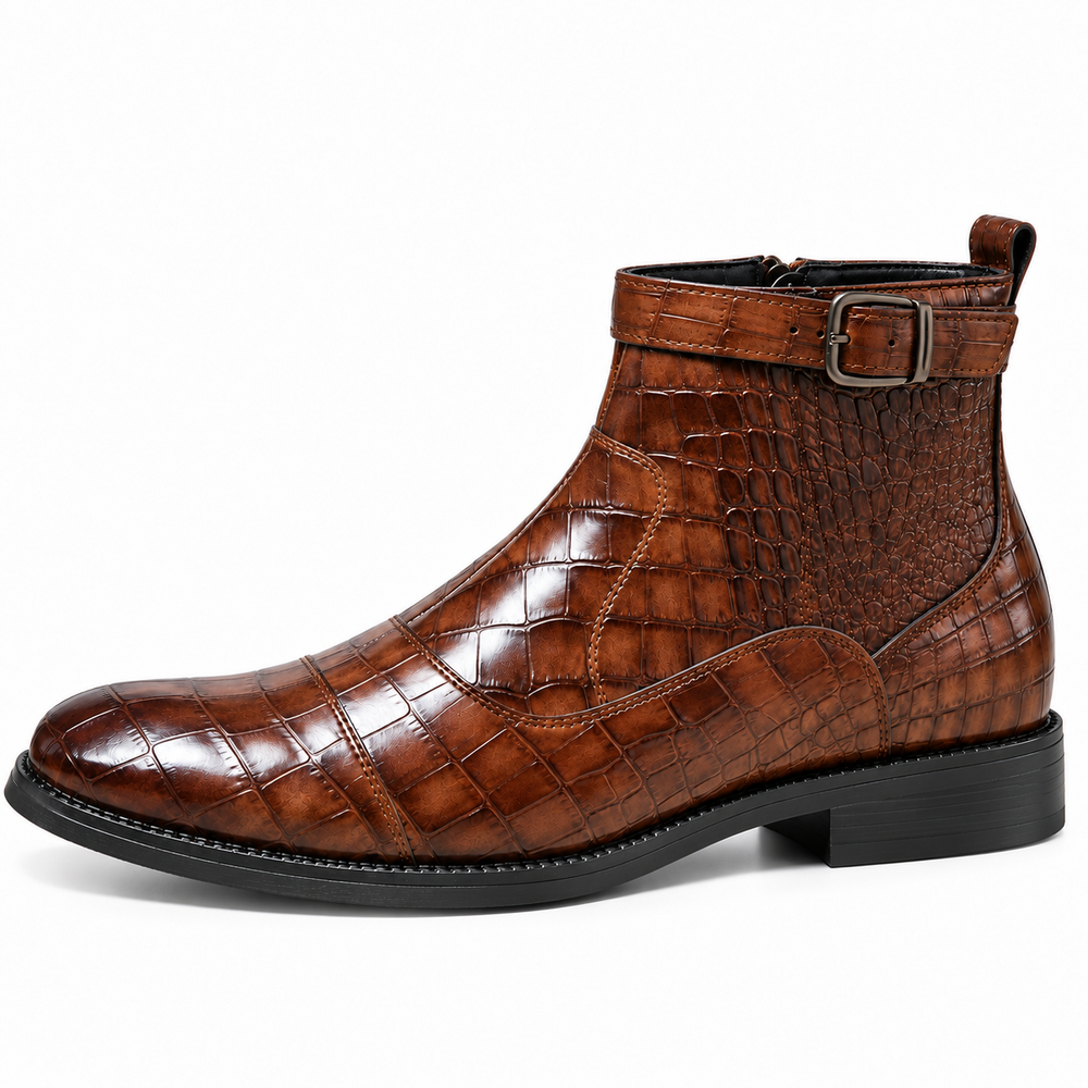 Botas de Cuero con Hebilla Decorativa