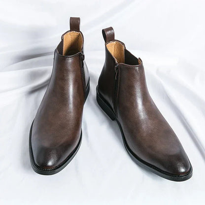 SIERRA™ | Botas Tipo Botín de Cuero con Cierre