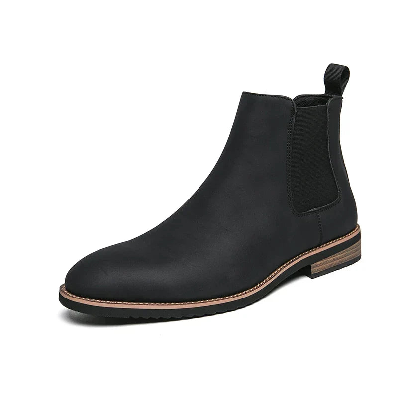 Botas Tipo Botín de Cuero