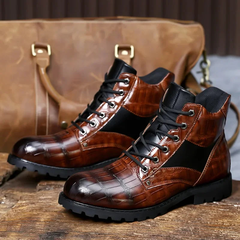 SIERRA™ | Botas de Cuero con Diseño de Cocodrilo