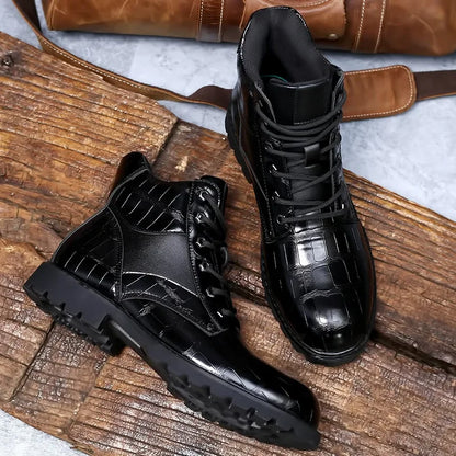 SIERRA™ | Botas de Cuero con Diseño de Cocodrilo