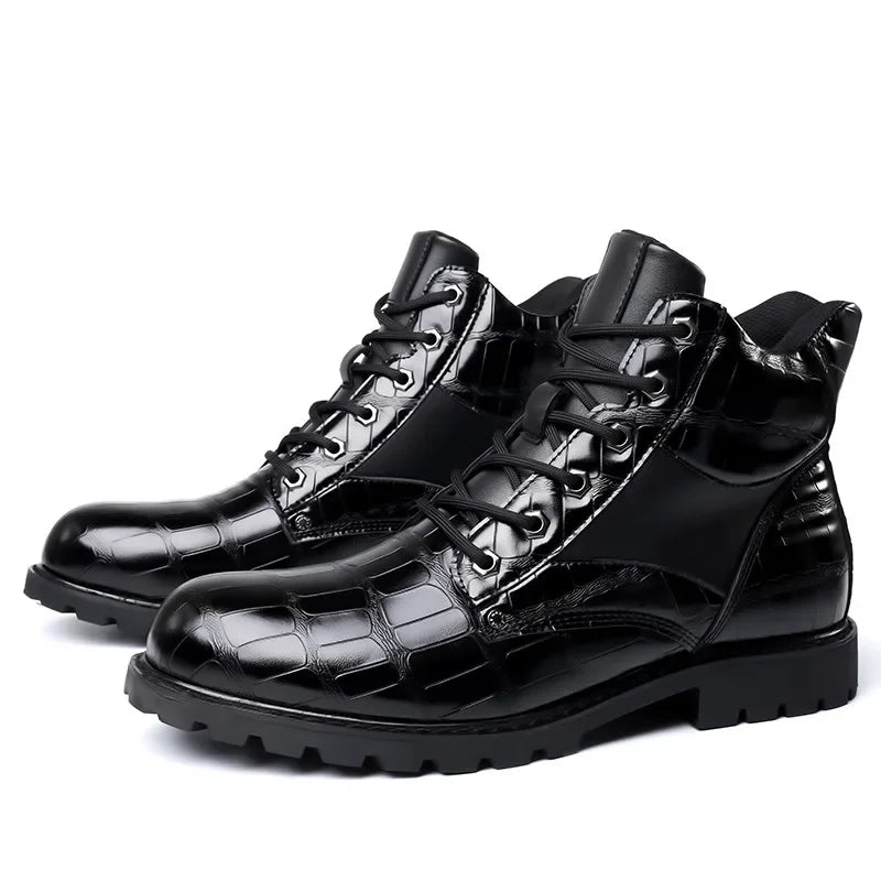 SIERRA™ | Botas de Cuero con Diseño de Cocodrilo