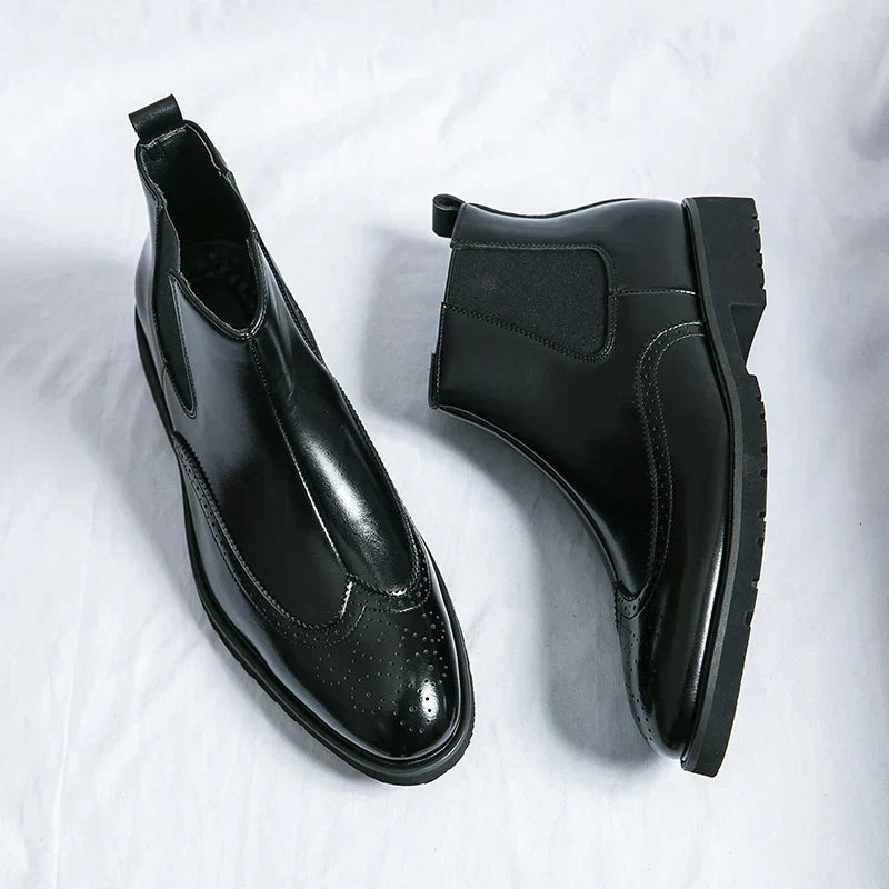 Botas Tipo Botín de Cuero