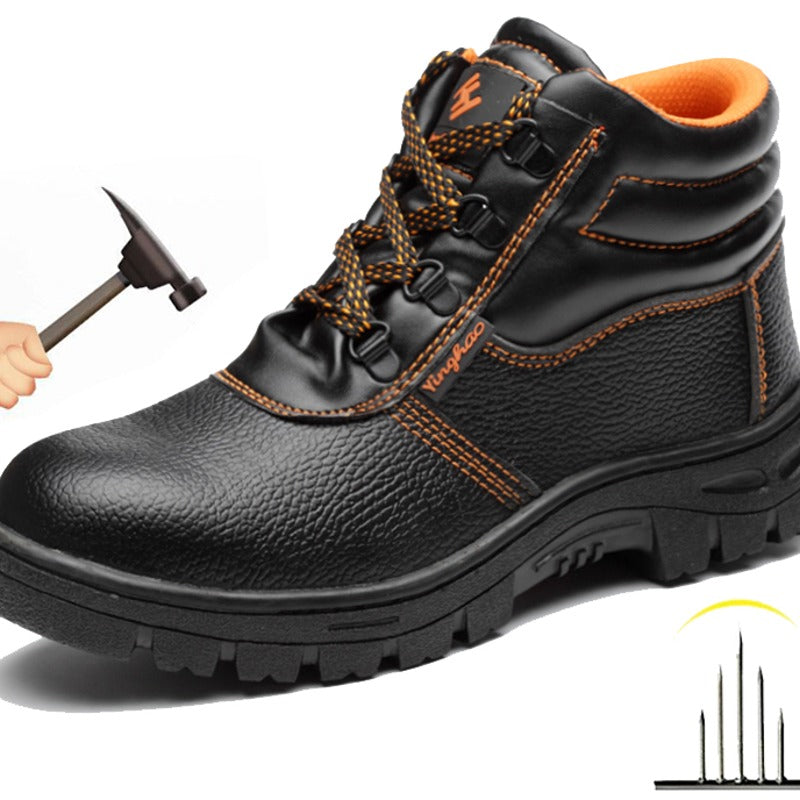 Bota de trabajo negra con cordones